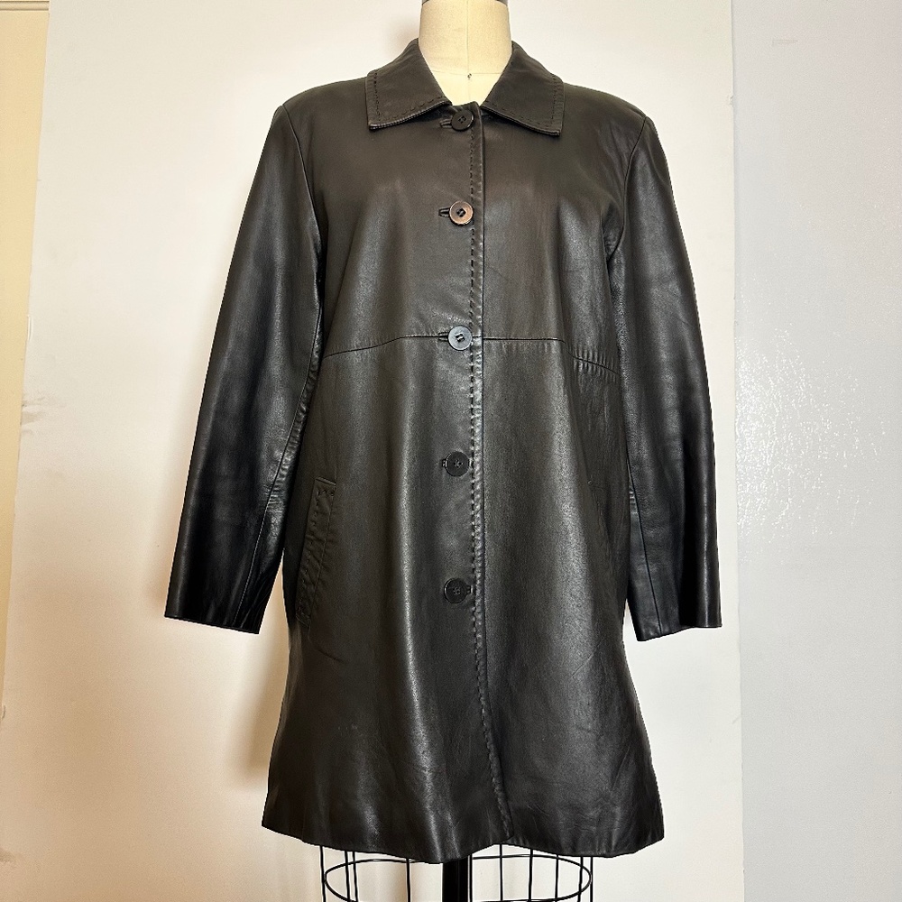 LEATHER CAR COAT
